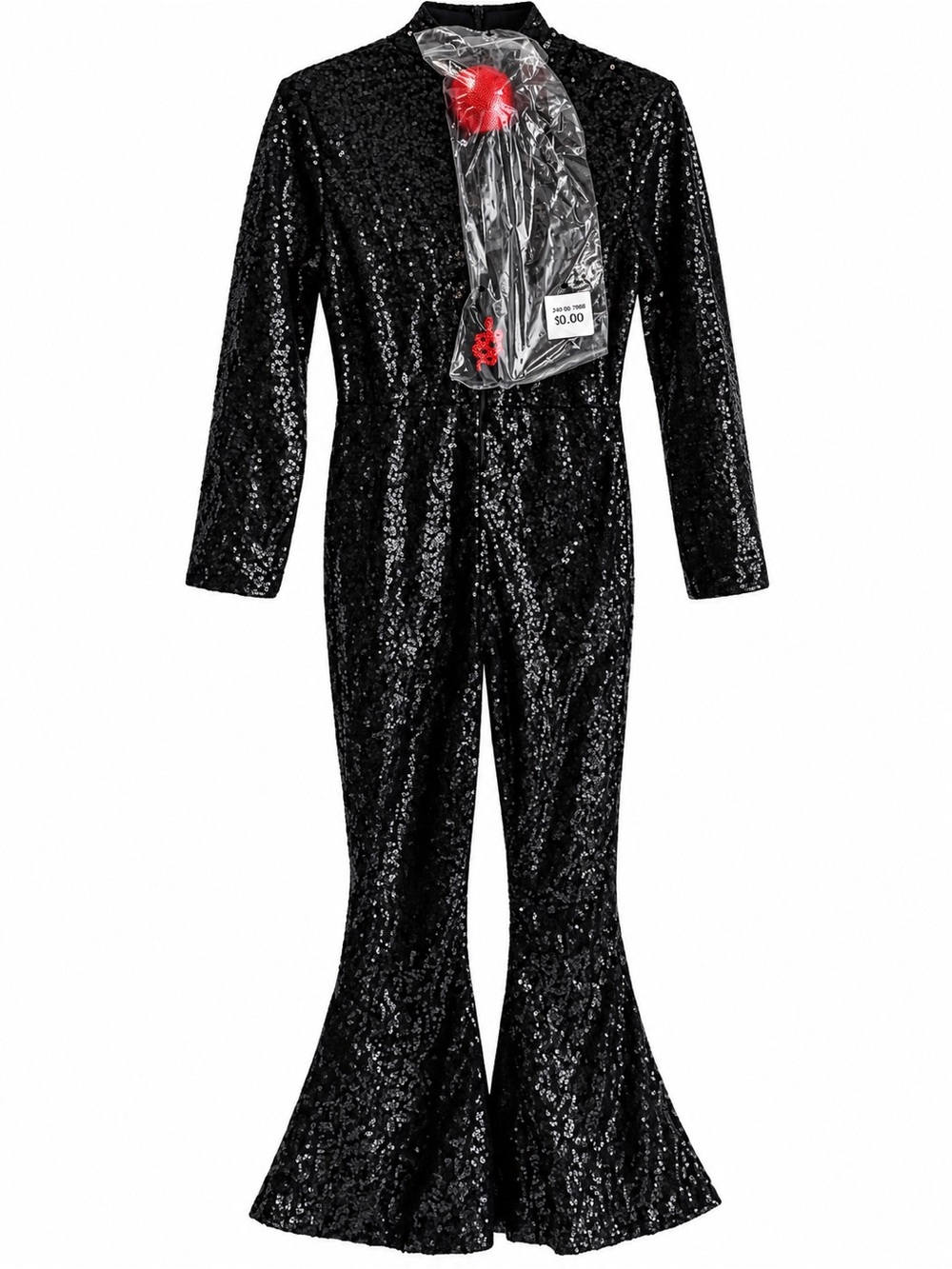 : Hyde & EEK Kids Glam Pop Star Black Sequin Jumpsuit Costume M 8 NWT